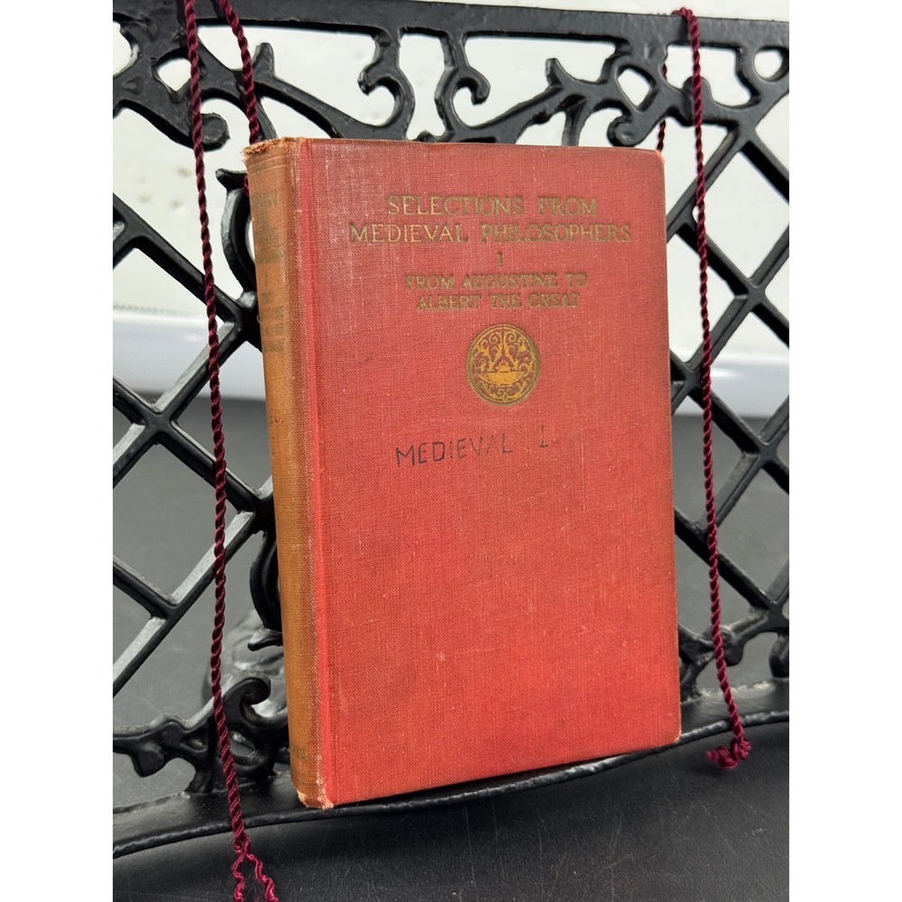 1929 Selections from Medieval Philosophers Vol 1 Richard McKeon Scribners Red
